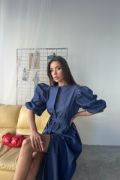 TENCEL KARPUZ KOL ELBİSE - İndigo resmi